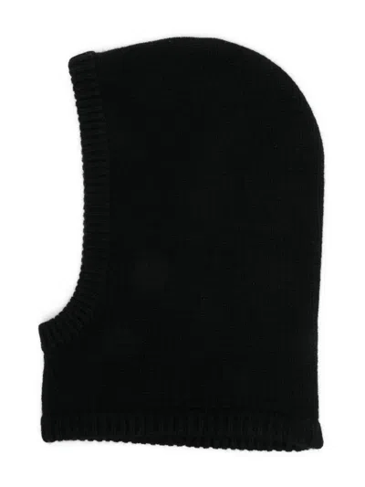 Lisa Yang 100% Cashmere Hat With Ribbed Trims And Cut-out Detail In Nero