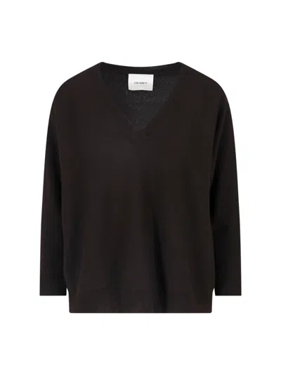 Lisa Yang Lightweight Casual Top Long Sleeves V Neck In Black