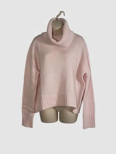 Pre-owned Lisa Yang $730  Women Pink Roll-neck Cashmere Knit Pullover Sweater Size 2