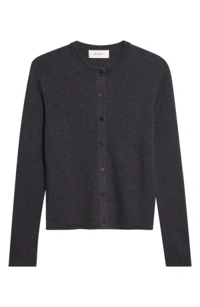 Lisa Yang Abeena Cotton & Cashmere Rib Cardigan In Black