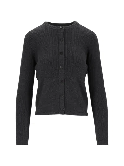 Lisa Yang Abeena Ribbed-knit Cardigan In Gray