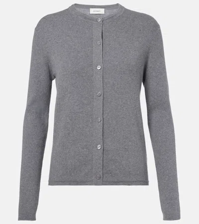 Lisa Yang Abeena Ribbed Cotton And Cashmere-blend Cardigan In Gray