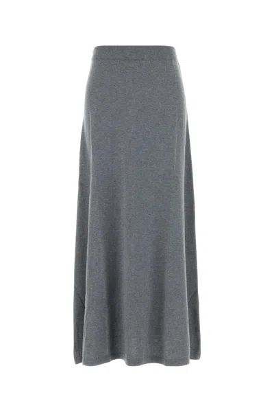 Lisa Yang Adrienne Cotton-cashmere Skirt In Grey