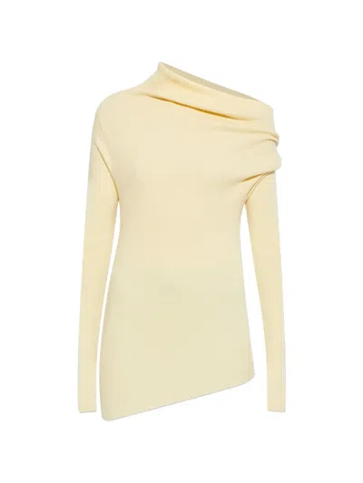 Lisa Yang Agie Draped Roll-neck Knitted Top In Yellow