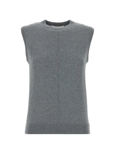 Lisa Yang Agna Cotton Blend Sleeveless Knit Vest In Gray