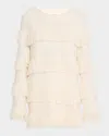 Lisa Yang Agneta Fringe-trim Cashmere Sweater In Cream Boucle