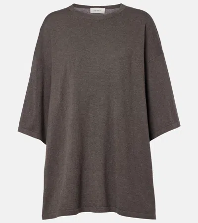 Lisa Yang Agnette Cotton And Cashmere Sweater In Brown