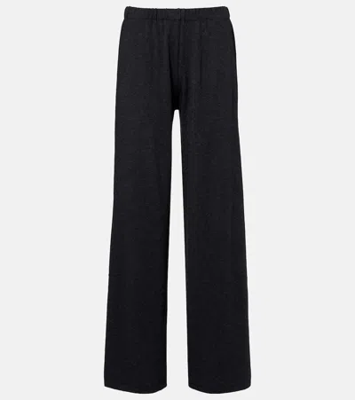 Lisa Yang Aina Cotton And Cashmere Jersey Straight Pants In Black