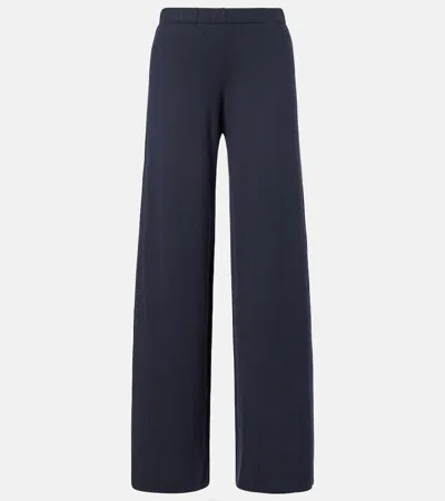 Lisa Yang Aina Cotton And Cashmere Wide-leg Pants In Blue
