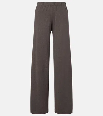 Lisa Yang Aina Cotton And Cashmere Wide-leg Pants In Brown