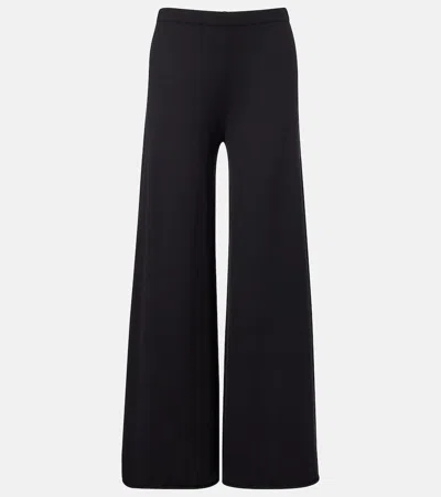 Lisa Yang Ainsley Cotton And Cashmere Wide-leg Pants In Black