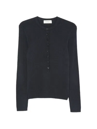 Lisa Yang Airi Half-button Sweater In Blue