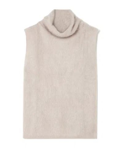 Lisa Yang Aisla Cashmere Turtleneck Sweater Vest In Sand