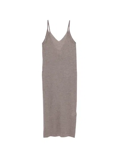 Lisa Yang Albina V-neck Midi Dress In Neutral