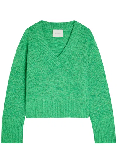 Lisa Yang Aletta V-neck Cashmere Jumper In Green
