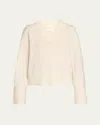 Lisa Yang Aletta V-neck Cashmere Knit Sweater In Cream