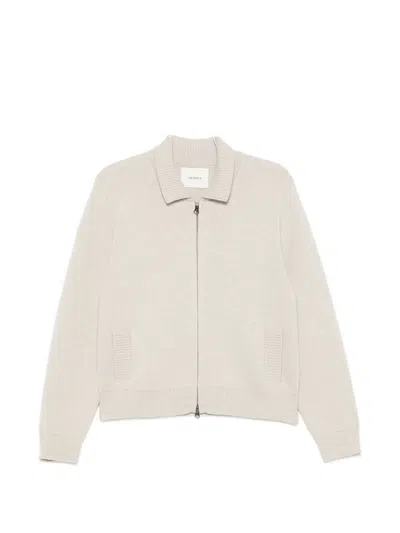 Lisa Yang Aleya Double-face Cashmere Cardigan With Elegant Collar And Two-way Zip In Neutral