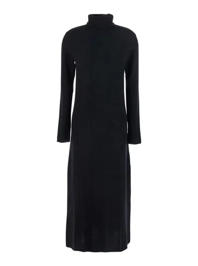 LISA YANG ALINA BLACKTURTLENECK MIDI DRESS IN CASHMERE WOMAN