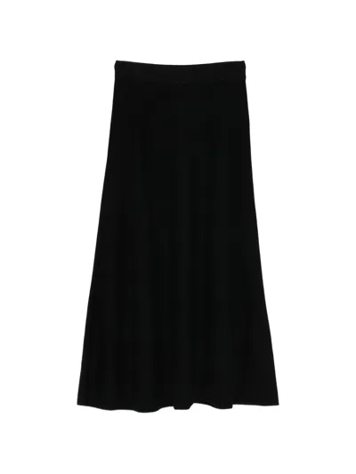 Lisa Yang A-line Cashmere Knit Skirt With Elasticated Waistband In Nero