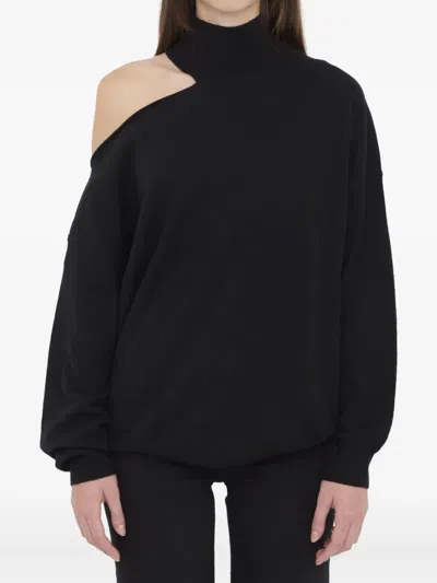 LISA YANG ALVIA ASYMMETRICAL CUT-OUT SWEATER