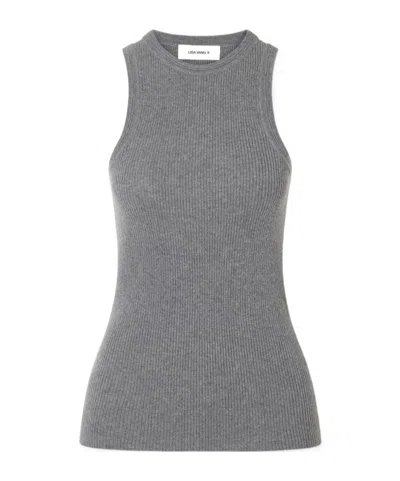 Lisa Yang Amaya Cotton And Cashmere-blend Tank Top In Gray
