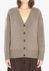 Lisa Yang Amery Ribbed-button Cardigan In Brown