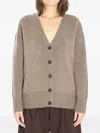 Lisa Yang Amery Ribbed-button Cardigan In Brown