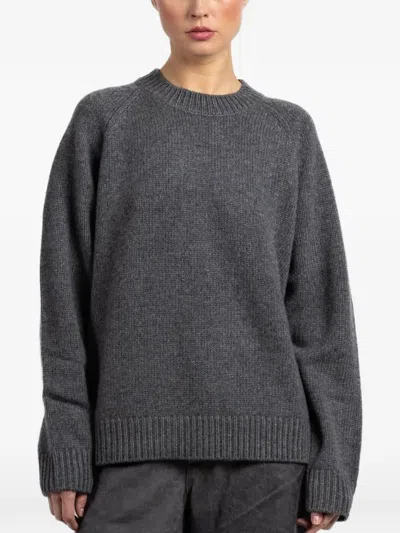 Lisa Yang Anine Ribbed Grey Sweater In Gray