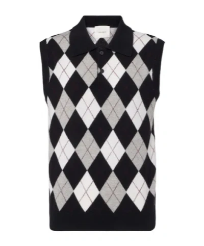 Lisa Yang Anwen Argyle Cashmere Sweater Vest In Black