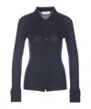 Lisa Yang Ribbed Collared Tight Fit Knitwear In Black
