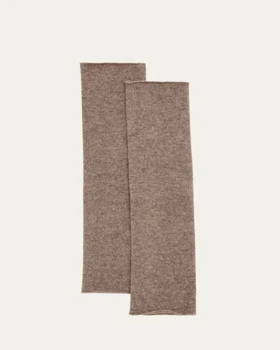 Lisa Yang Aspen Fingerless Cashmere Long Gloves In Brown