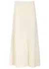 Lisa Yang Asta Brushed Cashmere Midi Skirt In Cream