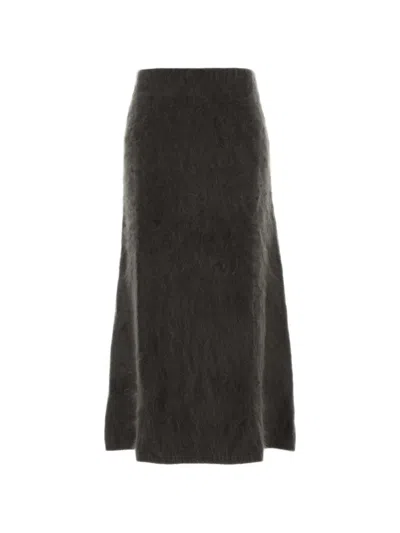 Lisa Yang Asta Brushed Midi A-line Skirt In Black