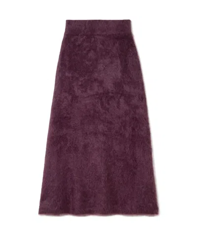 Lisa Yang Asta Brushed-cashmere Midi Skirt In Burgundy