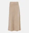 Lisa Yang Kael Boucle-cashmere Midi Skirt In Beige