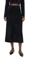 Lisa Yang Asta Cashmere Midi Skirt In Black Brushed