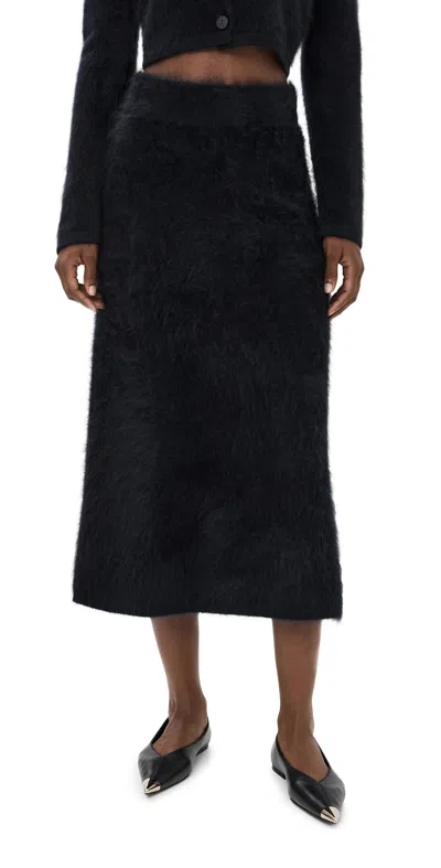 LISA YANG ASTA CASHMERE SKIRT BLACK BRUSHED