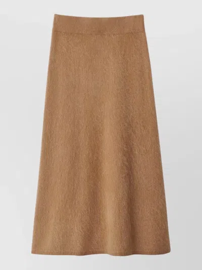 Lisa Yang Asta Knit Maxi Skirt Elasticated Waistband In Nude