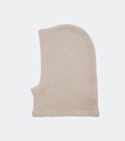 Lisa Yang Ribbed Trim Cut-out Cashmere Beanie In Neutral