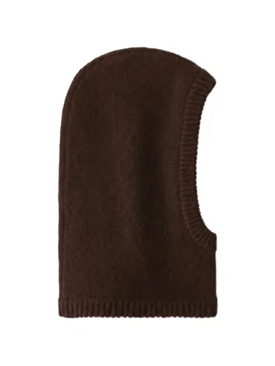 Lisa Yang Astri Rib-knit Balaclava In Brown