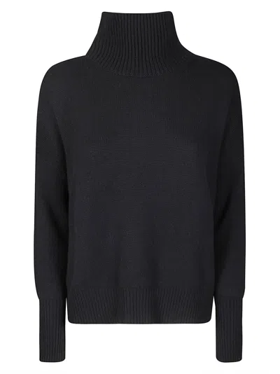 Lisa Yang Asymmetrical Turtleneck Sweater In Soft Cashmere In Black