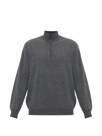 Lisa Yang Augustus Quarter-zip Sweater In Gray
