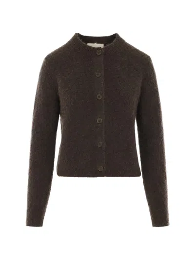Lisa Yang Azalea Brushed Cashmere Cardigan In Brown