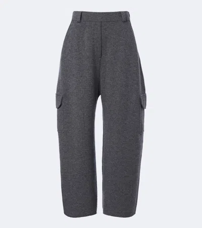 Lisa Yang Azaria Cashmere Barrel-leg Pants In Gray