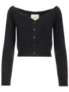 Lisa Yang Beata Off-shoulder Cashmere Cardigan In Black