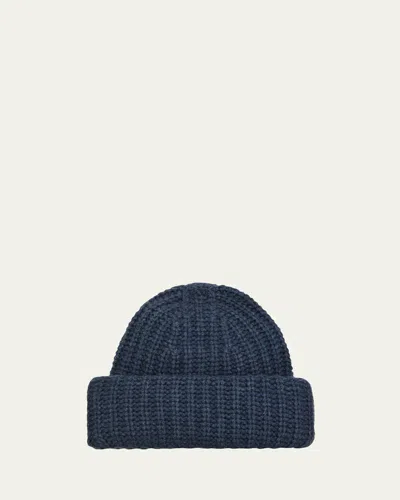 Lisa Yang Beatris Cashmere Rib Beanie In Blue