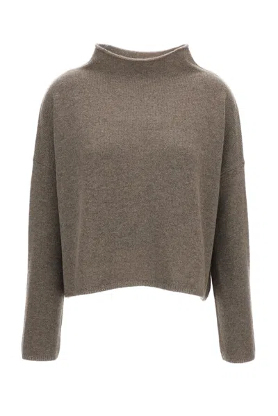 Lisa Yang Beige Sandy Cashmere Mock-neck Sweater In Green