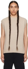 Lisa Yang Beige 'the Dennis' Vest In Sa Sand