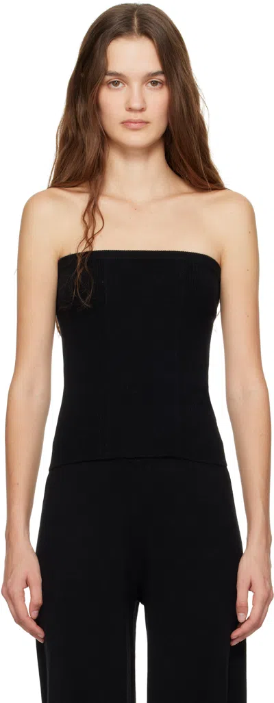 Lisa Yang Ami Strapless Cashmere Top In Bl Black