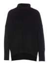 Lisa Yang Knitwear High Neck Dropped Shoulders In Black